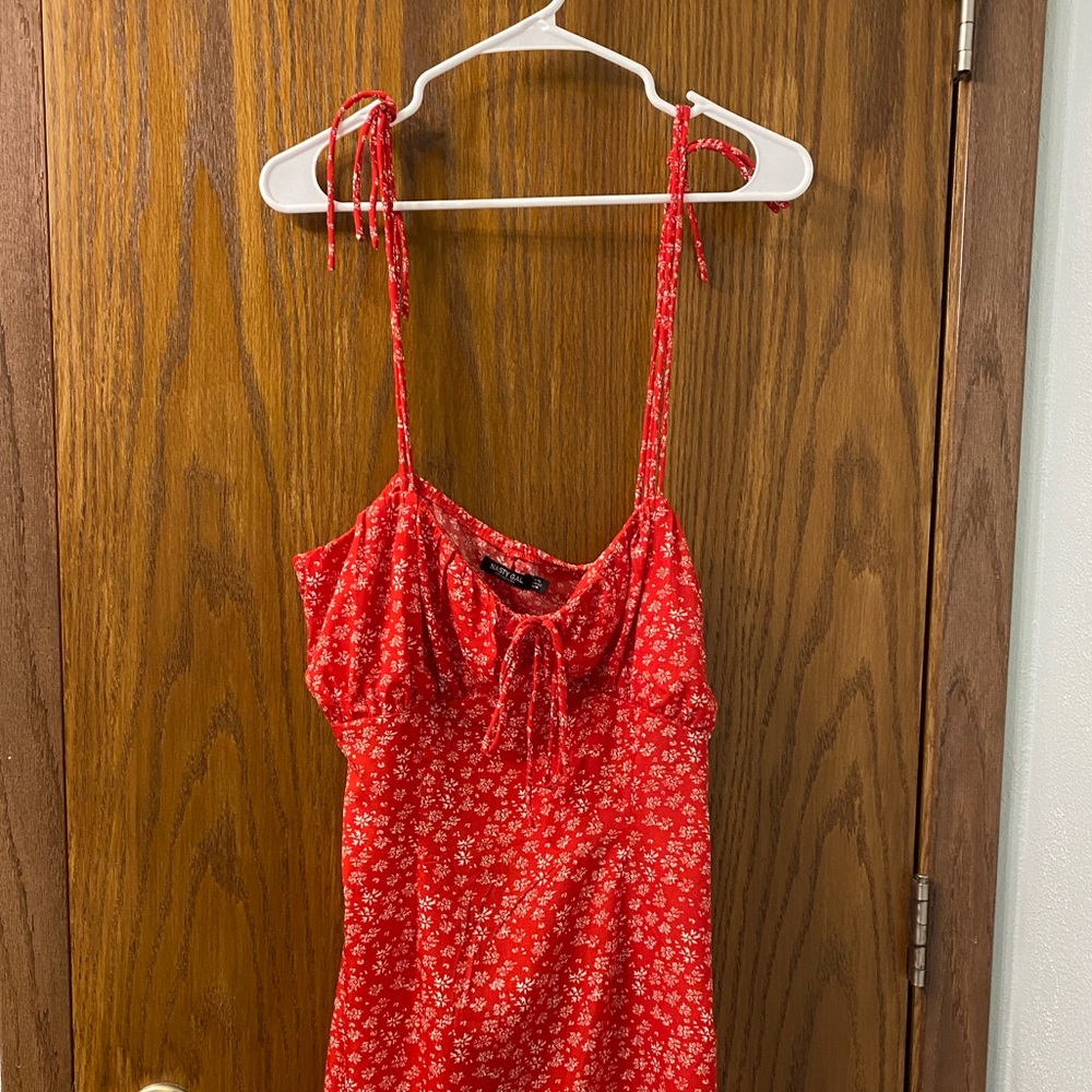 red nasty gal dress floral us 10 - Picture 3 of 4